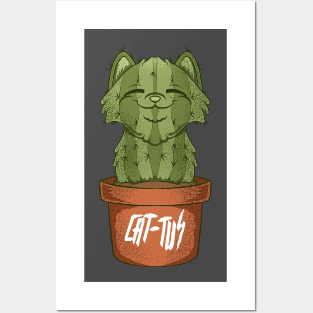 cactus cat funny cat tus fun and cute Wall Art by the house of parodies